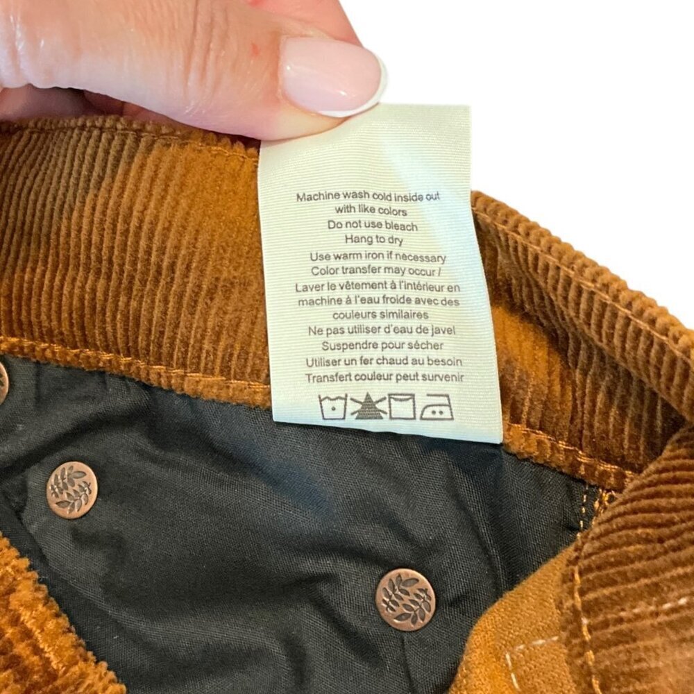 Rag & Bone Peyton Mid Rise Bootcut Pants Corduroy Gold Brown Size 24 - Picture 11 of 12